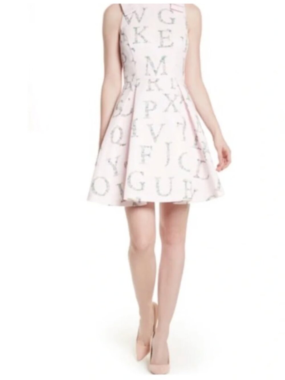 Ted Baker ZOWEY Unity Alphabet Floral Print Fit-Flare Mini Dress Size 2 (US 6) - Picture 2 of 8